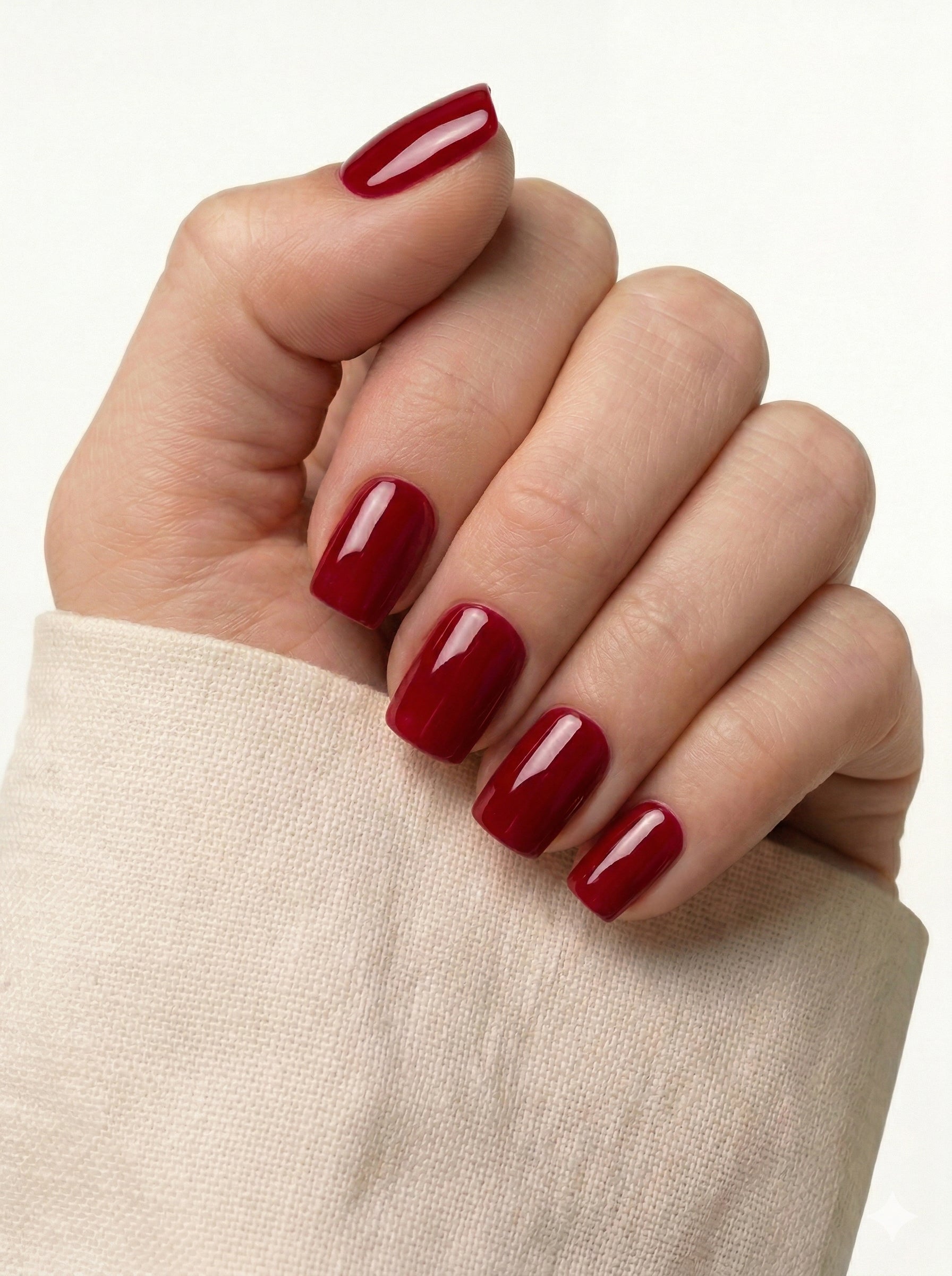 J·15 — Deep Red · Short Square