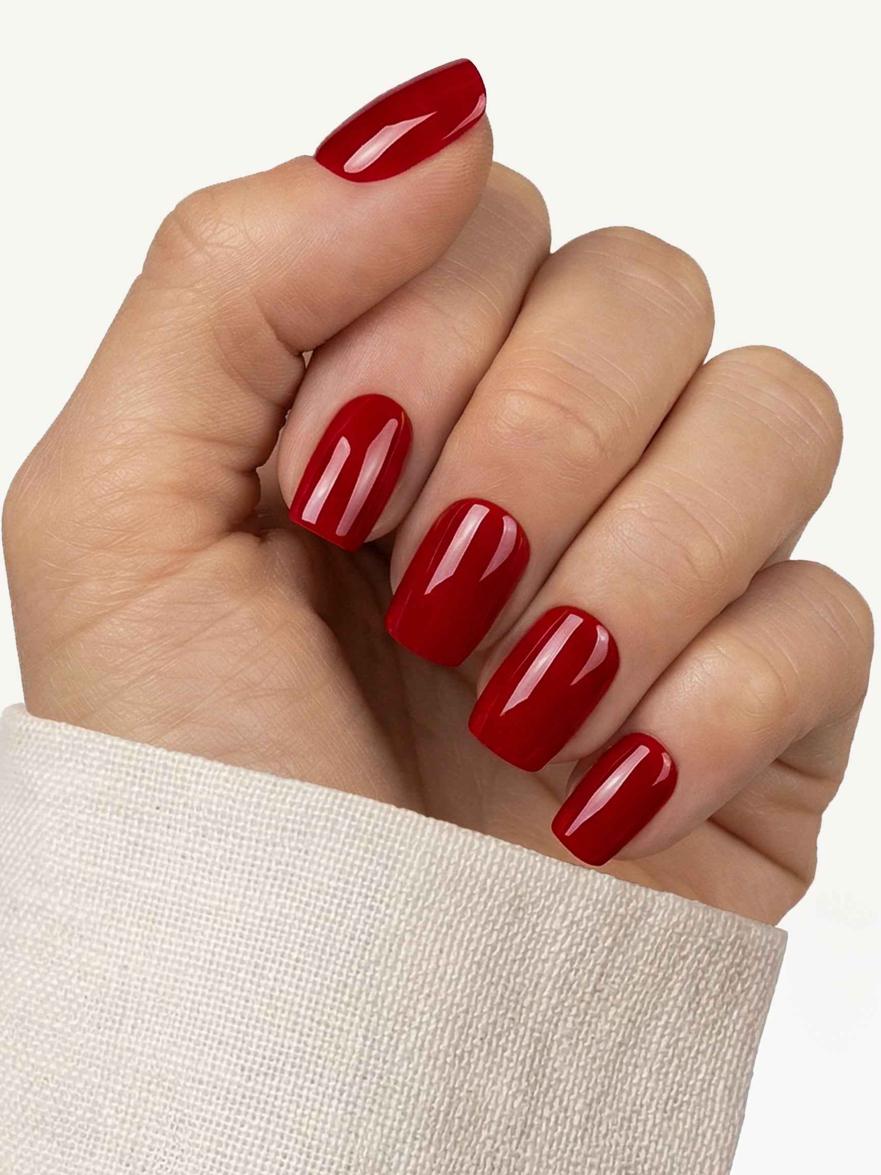 J·15 — Deep Red · Short Square
